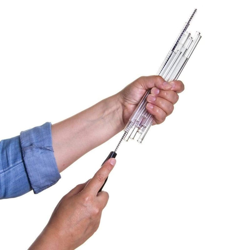 HLM HALM Glass Straws - 50 Reusable Drinking Straws + Plastic-Free Cleaning Brush - Made in Germany - Dishwasher Safe - 30 cm (12 in) x 0.9 cm - Straight - Perfect for Bottles - Eco-Friendly - Image 5